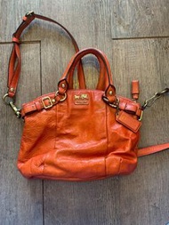 Authentic 100% 正貨 orange Coach handbag 手袋