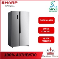 Sharp Refrigerator (500L/Metal Silver) Multi Air Flow Quick Cooling Freezing Side By Side Fridge SJX