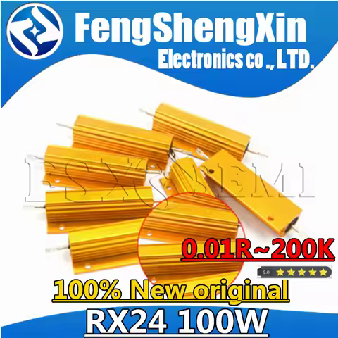RX24 100W Aluminum Power Metal Shell Case Wirewound Resistor 0.01~200K 0.33 0.5 1 2 5 6 8 10 20 50 1