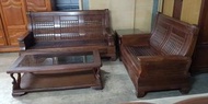客廳實木沙發椅組3件套 一格二手家具 客廳實木家具 懷舊時尚