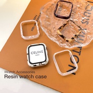 Resin Watch Case For iWatch Protective Case S9 8 7 6SE 5 iWatch Resin Frame Case Anti-drop Case iWatch Shell 41mm 45mm 40mm 44mm