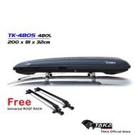 TAKA TK-480S Car Roof Box [Sport Series] [XL Size] [Glossy Black] [FREE Universal Roof Rack] Cargo ROOFBOX