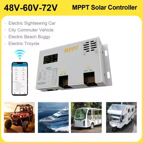 MPPT Solar Charge Controller 48V/60V/72V, Boost Type for Electric Tricycles, ATVs, RVs and Yachts, T
