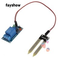 FAYSHOWSG Soil Humidity Sensor, Premium DC12V Relay Control Module, Greenhouse with Time Delay Funct