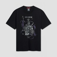 DAVIE JONES [ Love & Rhyme ] เสื้อยืด พิมพ์ลาย Graphic Slim Fit T-Shirt WA0266 สีขาว ดำ
