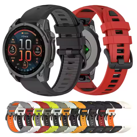 20/22/26mm Silicone Strap For Garmin Fenix 8/Fenix E Quick Fit Watchband For Garmin Tactix 8/Enduro 
