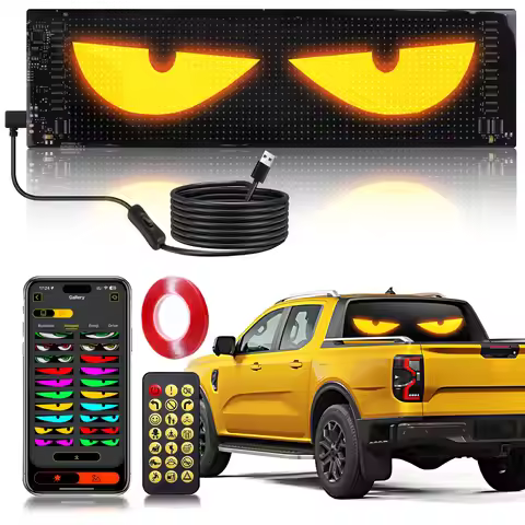 led Eyes Display 96x16 LED Sign 23.4"x4.73" USB 5V Programmable Scrolling Text/Animation | APP + Rem