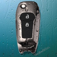 เคสโลหะกุญแจรถฟอร์ด Ford Ranger Hard Case ไขสตาร์ท (Alloy Silicone Key Cover with  Silicone Push button Guard) Ford Key Sets Model Ford Ranger XLT, Wildtrak  2015-18 Key 2, 3  ปุ่ม Metal Protective Case Zinc Alloy