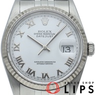 勞力士 Datejust 男士腕錶 16234(Y) K18WG/SS 男士腕錶 白色拋光 2002 年 極佳狀態 [二手]