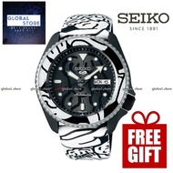 SEIKO 5 Sport SRPG43K1 AUTO MOAI Limited Edition Automatic Hardlex Crystal Glass Leather Strap Watch - SRPG43