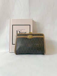 Dior啡色中古蜂巢口金零錢包手袋手拿包 日本中古vintage