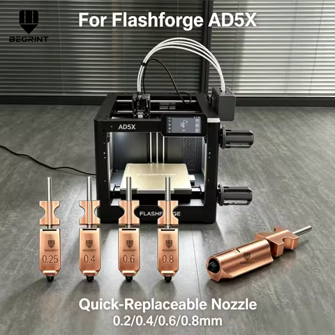 For Flashforge AD5X Hotend Nozzle Kit Integrated Assembly 450โ High Flow Hardened Steel Nozzle Upgra