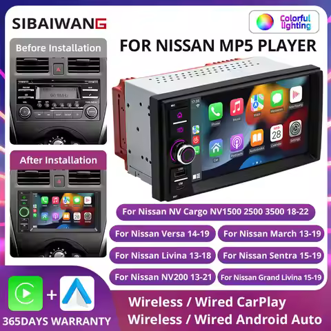 7'' IPS Screen For Nissan Versa March Livina Sentra Grand Livina NV200 Multimedia Player Wireless Ca