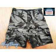 COMO BLACK 6 POCKET CARGO SHORTS / CARGO SHORTS FOR MEN