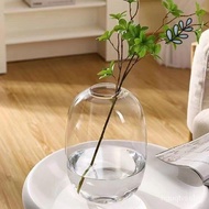 Simple Big Belly Glass Vase Smoky Gray Living Room Floor Flower Bottle Table DecorationinsDecorative flower vase