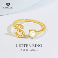 KAMASSI Cincin emas Huruf Boleh Laras Adjustable Ring for Women's Wedding R1001