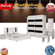 Jabi - Picora 5' x 7' Bedroom Set(Bedframe + Mattress + 5' x 7' Wardrobe + Dressing Table + Stool)