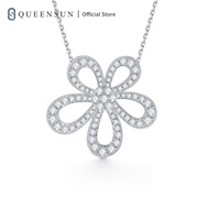 Queensun 18k Gold Lab Diamond 5-Petal Sunflower Necklace 2.37Carats DE VS | lucky necklaces, New Yea