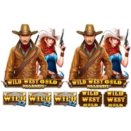 32 x 48 sheet stickers have been cut with the Wild west Gold pragmatic image theme