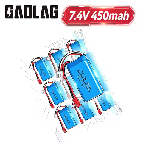 1 TO 5Pcs Lipo 20C 450mAh 7.4V Battery for WLtoys K999 K989 K969 P929 P939 RC Car Battery 601844 wit