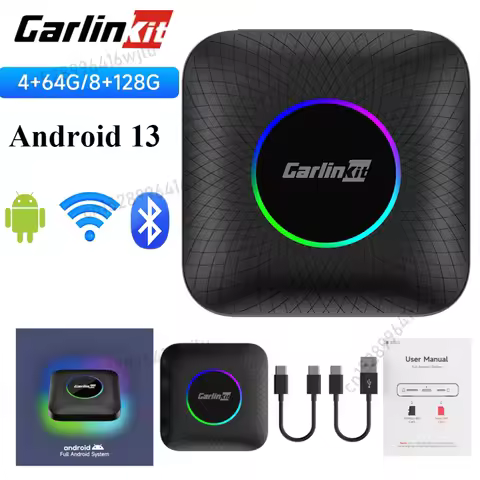 CarlinKit Android 13 CarPlay Ai Box Plus Wireless Android Auto & CarPlay AI Smart TV Box QCM 6125 Bu
