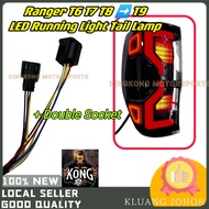 FORD RANGER T6 T7 T8 CONVERT TO NEW RANGER T9 LED RUNNING LIGHT TAIL LAMP SMOKE MODE WITH DOUBLE SOCKET LAMPU BELAKANG