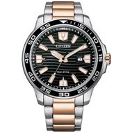 [𝐏𝐎𝐖𝐄𝐑𝐌𝐀𝐓𝐈𝐂]Citizen Eco-Drive AW1524-84E AW1524 Solar Two Tone Stainless Steel Analog Mens Sports Watch