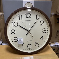 Seiko Clock QXA806B Decorator Brown Marble Casing Cream Dial Analog Quiet Sweep Silent Movement Wall Clock QXA806
