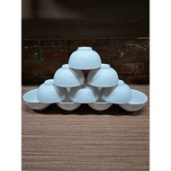 Combo bát cơm Minh Châu viền vàng rộng 114cm cao 59 cm men trắng ngà