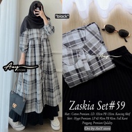 Zaskia Set#39 Setelan Wanita Jumbo LD 120 by A.N.Y Setelan Rok Wanita Kekinian Rok Plisket Long Tuni