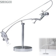 SHOOGOO The Fisherman Balancing Sculpture, Gift Metal Kinetic Fishing Sculpture, Creative Handmade D