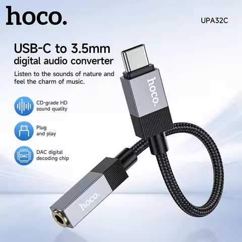 HOCO USB Type C to 3.5mm Earphone USB C Cable USB C to 3.5 Headphone Adapter Audio Cable For Xiaomi 