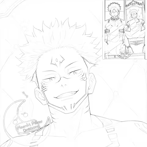 Male Character Ryomen Sukuna Dakimakura Cover - Custom Printed Anime Husband Pillow Strong man