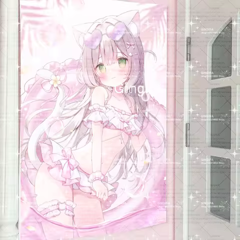 Artist 2D Cat Lady Swimsuit Galgame original tapestry wall hanging fabric interior decoration tapest