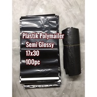 Polymailer plastic dhl courier bag/ online bag/ size 17x30 black glossy contents 100 sheets