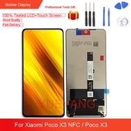 ของแท้สำหรับ Xiaomi Poco X3 NFC จอแสดงผล LCD แบบสัมผัสหน้าจอซ่อมแผงหน้าจอทัชสกรีน + กระจกเทมเปอร์ + 
