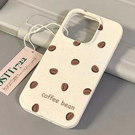 【สำหรับ iPhone】เคสโทรศัพท์ซิลิโคน TPU Grain Material coffee beans Case of iphone 14 13 12 Mini 11Pro max Plus XR X XS Max SE 2020 /7/8 Plus Soft