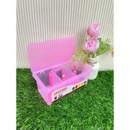 SPICE BOX WITH/ Separator SPICE BOX FREE SPOON PINK MULTIPURPOSE LID SPICE BOX