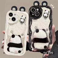 JUJI Cute panda Doll Toy Case for Vivo Y36 Y35 Y17 Y12 Y16 Y20 V25 Y30 V25E Y50 Y02 Y15s Y91 Y22 Y20s Y21s Y12S Y21A Y31 Y91C Y95 V27 Y12i Y15A Y51 Cute Cartoon Graffiti Case