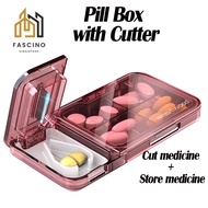 【SG】Pill Box with Pill Cutter Tablet Splitter Medicine Holder