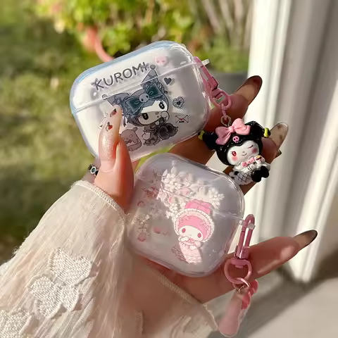 Sanrio Kuromi My Melody Cute Earphone Case For Airpods 1 2 3 4 Pro 2 3 Wireless Bluetooth Headset Pr
