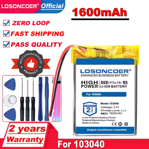 1600mah 103040 Battery For LED Flashlight Remote Controller Selfie Stick Battery