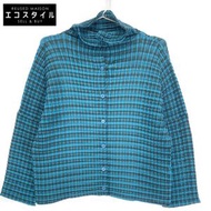 Issey Miyake 23SS MI31FO262 藍色格紋華夫格襯衫（未指定）