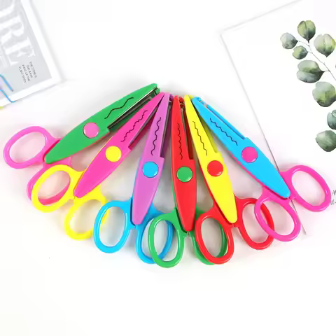 6 PP plastic paper scissors, handmade scissors, tools and supplies, creative scissors, suitable for 