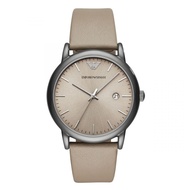 Emporio Armani AR11116 Taupe Leather Strap Date Analog Sunray Dial Men's Watch