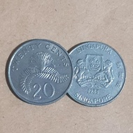 Koleksi uang koin 20 cent - Singapura; Tahun edaran 1988