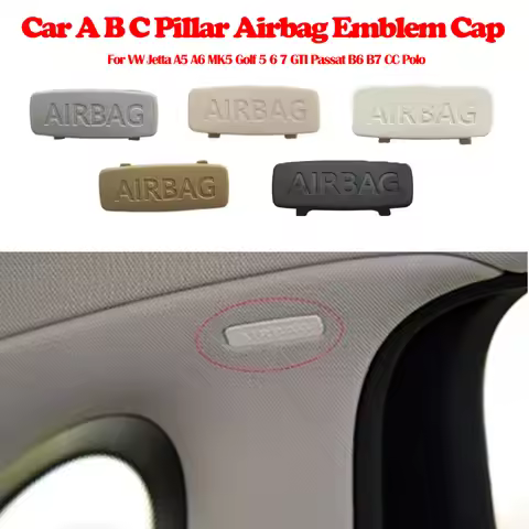 Car A B C Pillar Airbag Emblem Cap PA66 Plastic For VW Jetta A5 A6 MK5 Golf 5 6 7 GTI Passat B6 CC 5