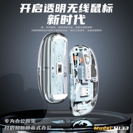 T Tiger Cat M133 Wireless Bluetooth Mouse Three-Mode Transparent Mouse Rechargeable Computer Noteboo