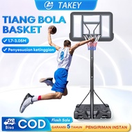 Portable Basket Stand 1.7-3.05M Adjustable Basketball Frame Up and Down Basketball Stand