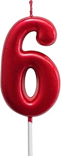 Red Birthday Candles 6 Candle 6th Six Years Cake Bady Roman Numberal Cool Number Candle No 60 61 62 